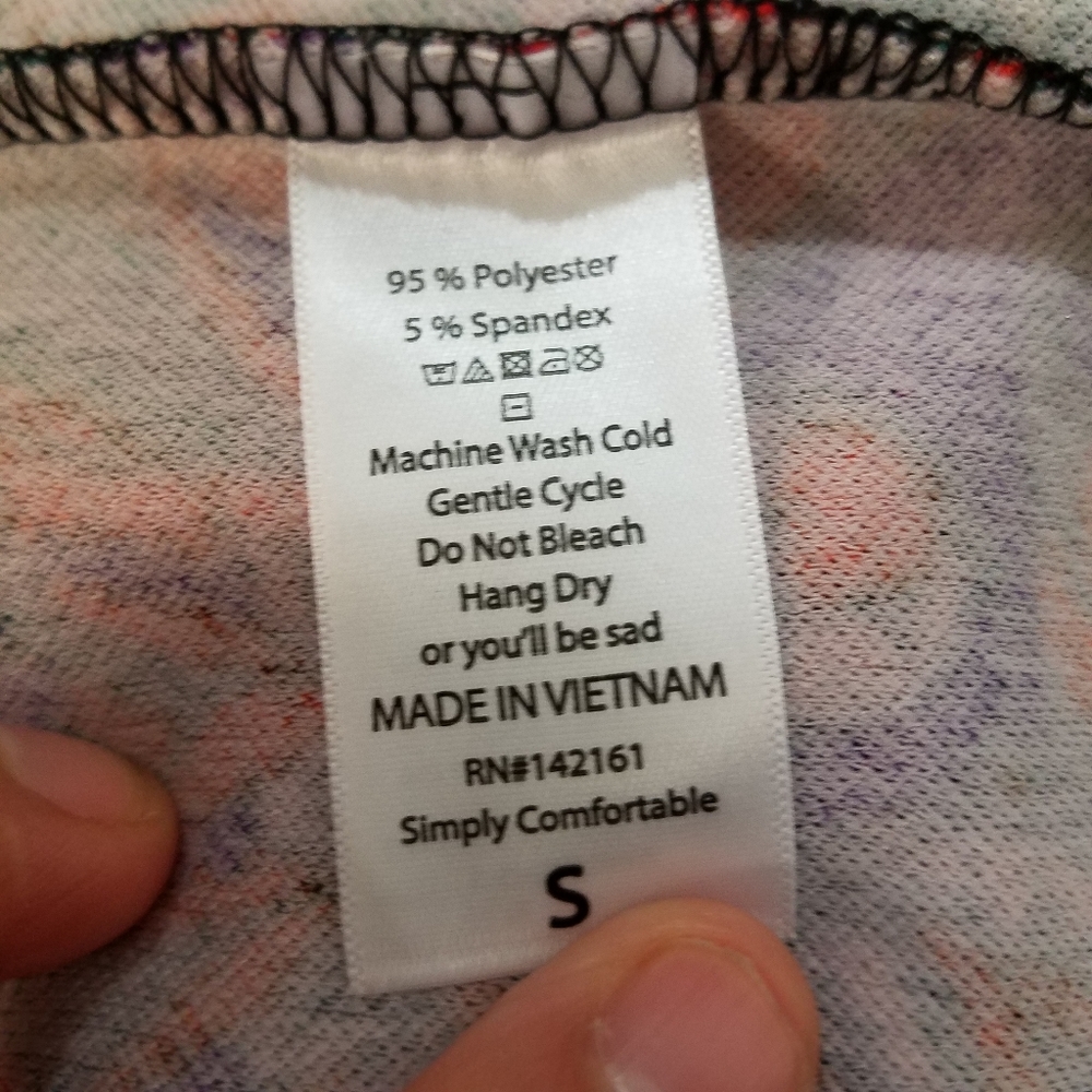 Lularoe Cassie pencil skirt. It’s a bright, multi-color red, purple, green.... S - Picture 3 of 3